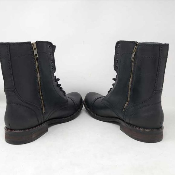 New Men's 13 Steve Madden Troopah-c distressed combat boots in black - Picture 9 of 11